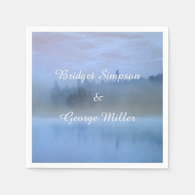 Guardanapo De Papel casamento da floresta azul poeirenta (Frente)