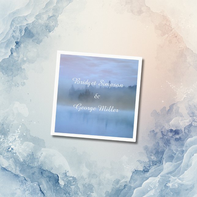 Guardanapo De Papel casamento da floresta azul poeirenta (Criador carregado)