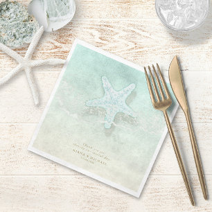 Guardanapo De Papel Casamento da Sea Foam Beach Obrigado V2 ID837