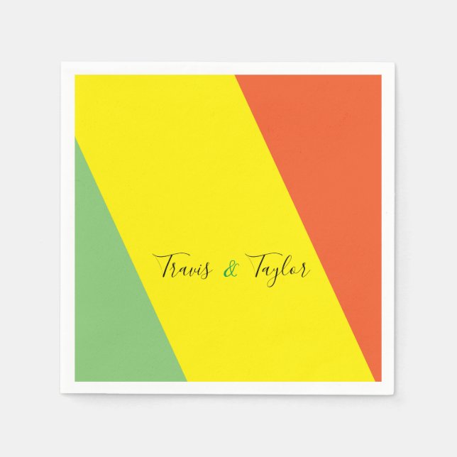 Guardanapo De Papel Casamento das Cores de Verão Brilhante (Frente)