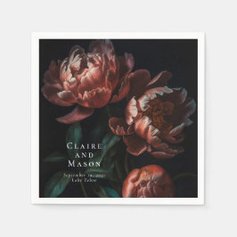 Guardanapo De Papel Casamento das Flores Góticas Românticas Escuras