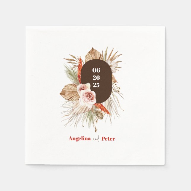 Guardanapo De Papel Casamento das Flores Safari Desert Boho (Frente)