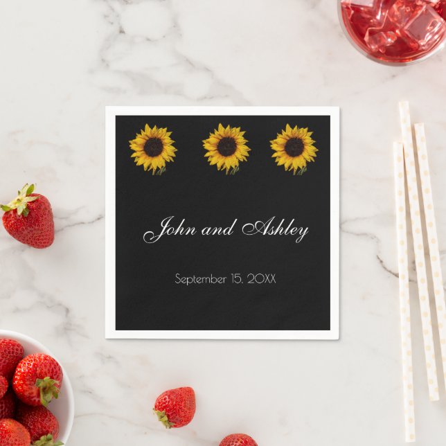 Guardanapo De Papel Casamento das gotas de água de girassol (Insitu)