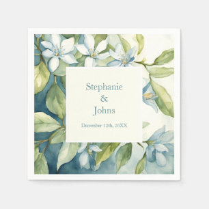 Guardanapo De Papel Casamento de 2024, com um verde-branco, Dusty Blue