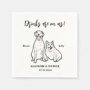 Guardanapo De Papel Casamento de 2 Cachorros Personalizados