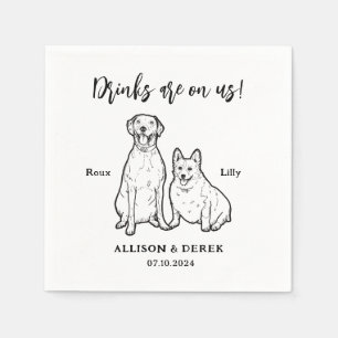 Guardanapo De Papel Casamento de 2 Cachorros Personalizados