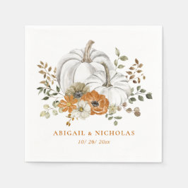 Guardanapo De Papel Casamento de Abóbora Floral Russo de Queda Napkins