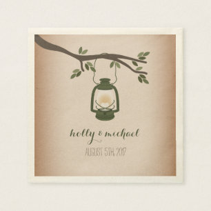 Guardanapo De Papel Casamento de acampamento verde inspirado Cardstock