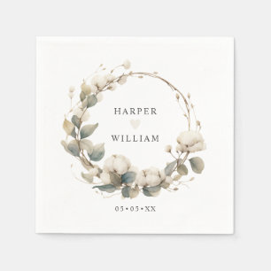 Guardanapo De Papel Casamento de algodão e Eucalyptus