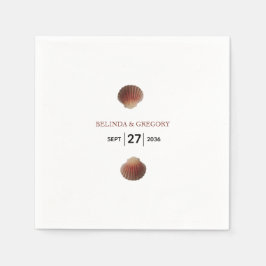 Guardanapo De Papel Casamento de Amarros de Seashell de Praia