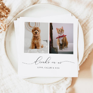 Guardanapo De Papel Casamento de Animais de Estimação Drinks On Us