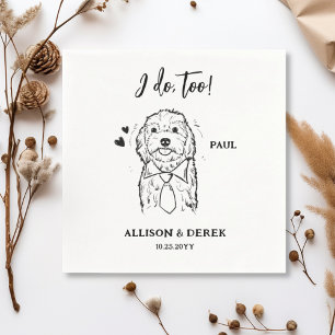 Guardanapo De Papel Casamento de animais de estimação, minimalista e p