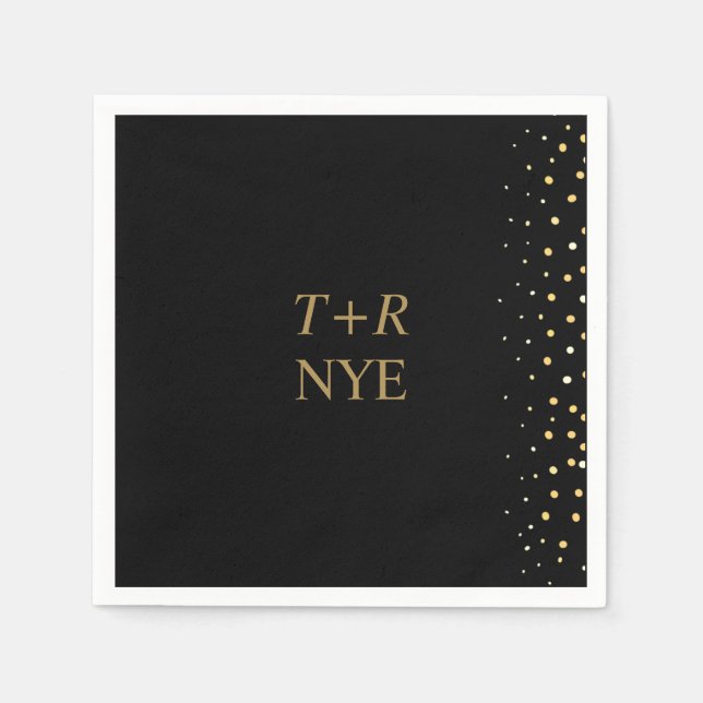 Guardanapo De Papel Casamento de Anos novos Dourados brilhante (Frente)