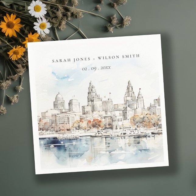 Guardanapo De Papel Casamento de Aquarela de Kansas City Missouri (Criador carregado)