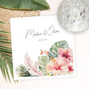 Guardanapo De Papel Casamento de Aquarelas Tropicais Gorgeous