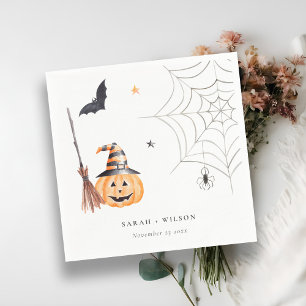 Guardanapo De Papel Casamento de Aranha-Aranha-de-Abóbora-de-Halloween