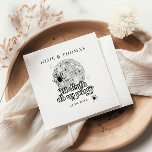 Guardanapo De Papel Casamento de Aranhas e Bola de Disco Retro Hallowe
