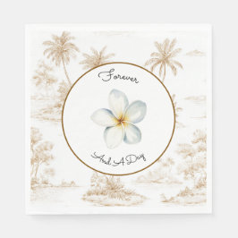 Guardanapo De Papel Casamento de árvores de palmeira da ilha tropical 