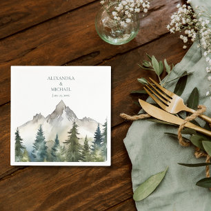 Guardanapo De Papel Casamento de Árvores Evergreen na Floresta Russa d