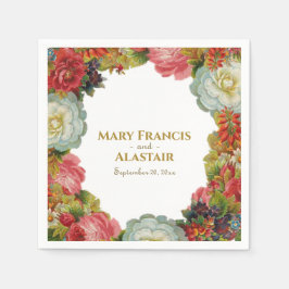 Guardanapo De Papel Casamento de Autumn Floral Vintage Garland