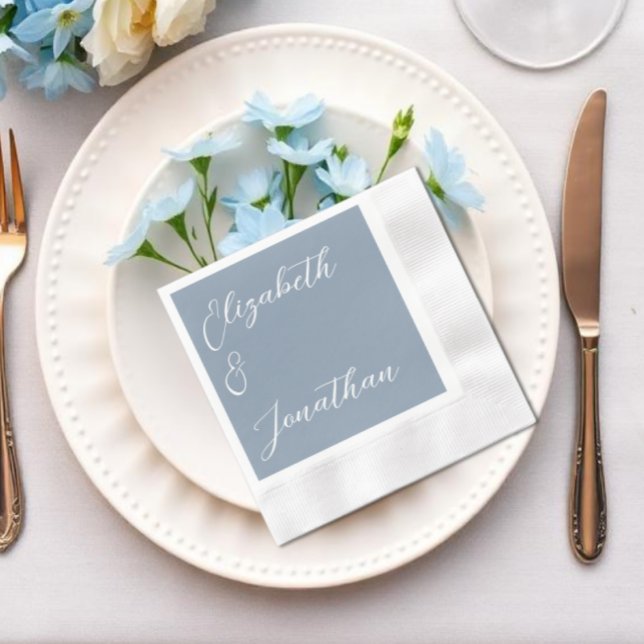Guardanapo De Papel Casamento de Azul Mínimo Dusty (Criador carregado)