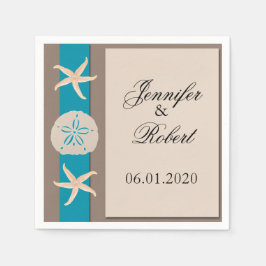 Guardanapo De Papel Casamento de Banda Turquesa Brown Napkin