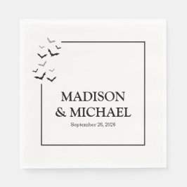 Guardanapo De Papel Casamento de Bat Negro do Halloween