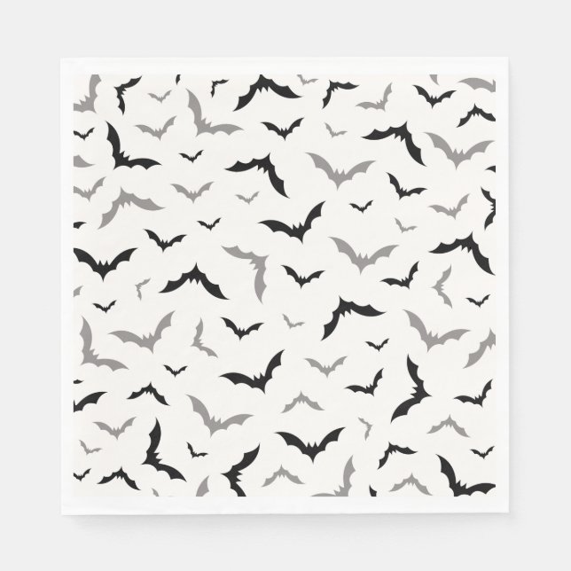 Guardanapo De Papel Casamento de Bat Negro do Halloween (Frente)
