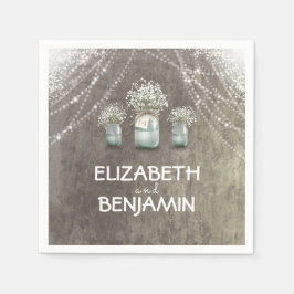 Guardanapo De Papel Casamento de bebê e Mason Jar Barn