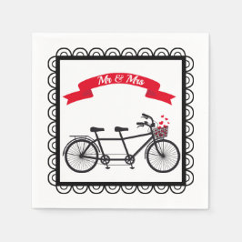 Guardanapo De Papel Casamento de Bicicleta Tandem Napkin
