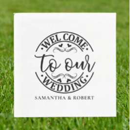 GUARDANAPO DE PAPEL CASAMENTO DE BOAS-VINDAS SIMPLES