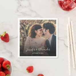 Guardanapo De Papel Casamento de boho com foto elegante russa