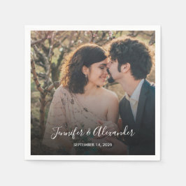 Guardanapo De Papel Casamento de boho com foto elegante russa