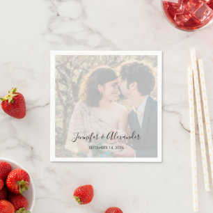 Guardanapo De Papel Casamento de boho com foto elegante russa