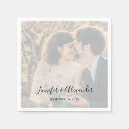 Guardanapo De Papel Casamento de boho com foto elegante russa