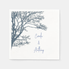 Guardanapo De Papel Casamento de Boho de Árvore Solteiro Azul