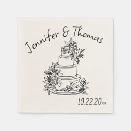 Guardanapo De Papel Casamento De Bolo De Bolo De Mão Branca