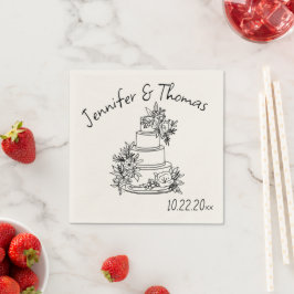 Guardanapo De Papel Casamento De Bolo De Bolo De Mão Branca