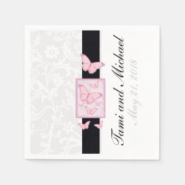 Guardanapo De Papel Casamento de Borboleta Personalizada Napkins