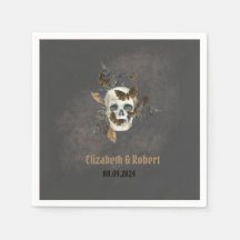 Casamento de Borboletas de Crânio Plântica Gótica