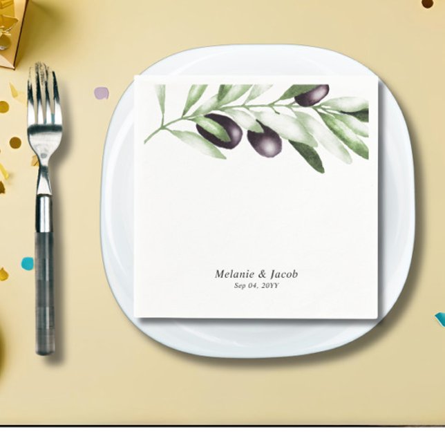 Guardanapo De Papel Casamento de Branch de Oliva (Criador carregado)