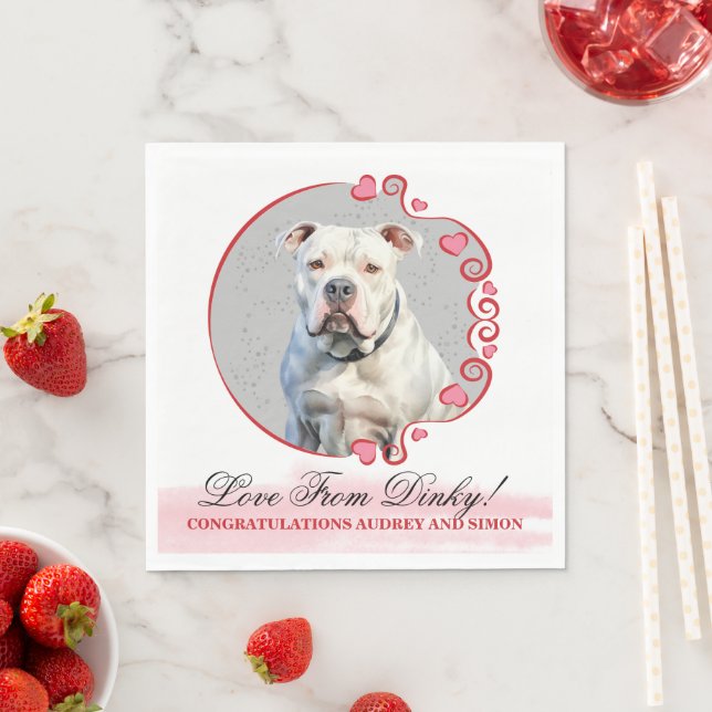 Guardanapo De Papel Casamento De Bulldog Americano Com Napkins Com Cãe (Insitu)