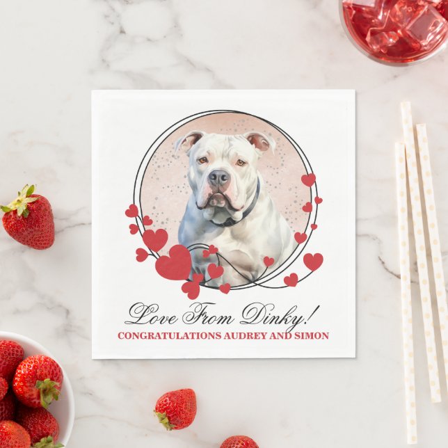 Guardanapo De Papel Casamento De Bulldog Americano Com Napkins Com Cãe (Insitu)