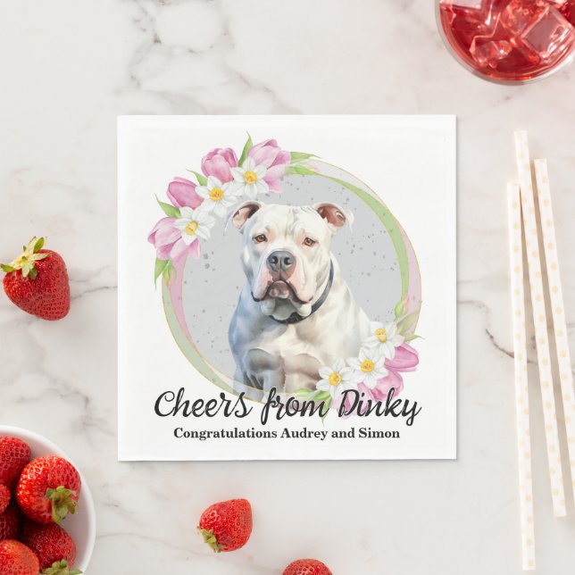 Guardanapo De Papel Casamento De Bulldog Americano Com Napkins Com Cãe (Insitu)