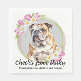 Guardanapo De Papel Casamento De Bulldog Em Nápoles Com Foto De Cães