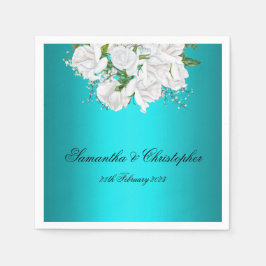 Guardanapo De Papel Casamento de Buquê Bridal de Aqua Elegance
