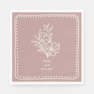 Guardanapo De Papel Casamento de Buquê Rosa Floral