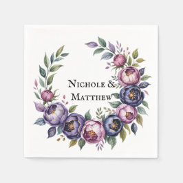 Guardanapo De Papel Casamento de Buquês de Púrpura e Magenta