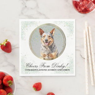 Guardanapo De Papel Casamento de Cachorro Australiano Napkin com Foto
