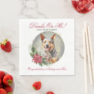 Guardanapo De Papel Casamento de Cachorro Australiano Napkin com Foto